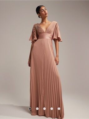 NWOT ASOS Pleated V-Neck Maxi Dress in Dusty Rose